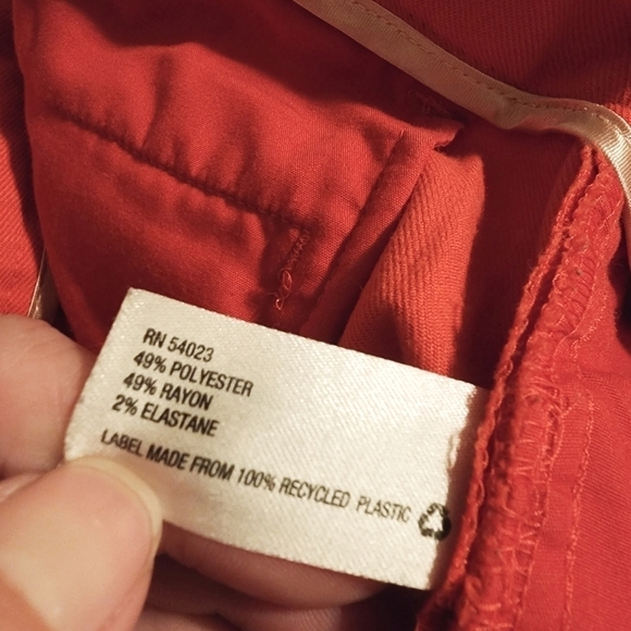 Gap Slim Cropped Coral Colored Pants Women's 6 Stretch Spring Summer Midi EUC - Picture 4 of 5